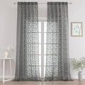 Chyhomenyc Extra Long Charcoal Grey Sheer Curtains 120 Inch Length 2 Panels Set by Chyhomenyc