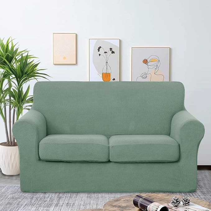 U-NICE HOME 3 Pieces Stretch Loveseat Couch Cover Sofa Cover Washable Sofa - Image 2