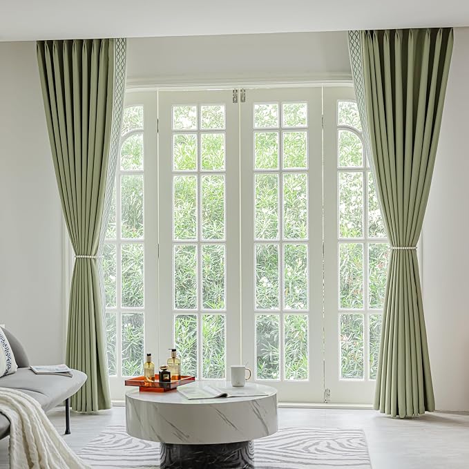 VisionaryHomeDesign Green Pinch Pleat Curtains, High End Curtains - Image 3