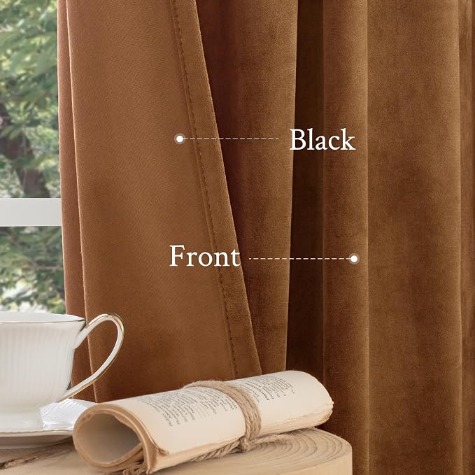 LAMIT Golden Brown Velvet Curtains - Image 5