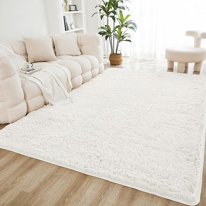 Litanika 5x8 Shag Area Rug for Living Room Bedroom, Non-Shedding Modern Indoor by Litanika