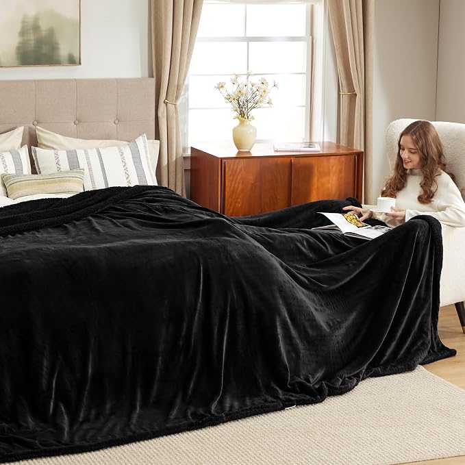 Bedsure GentleSoft Sherpa Fleece Oversized Cal King Blankets - Image 4