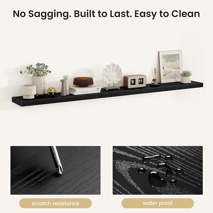 Fun Memories Floating Shelves for Wall, Rustic Wood Wall Mounted Shelves for - Image 4
