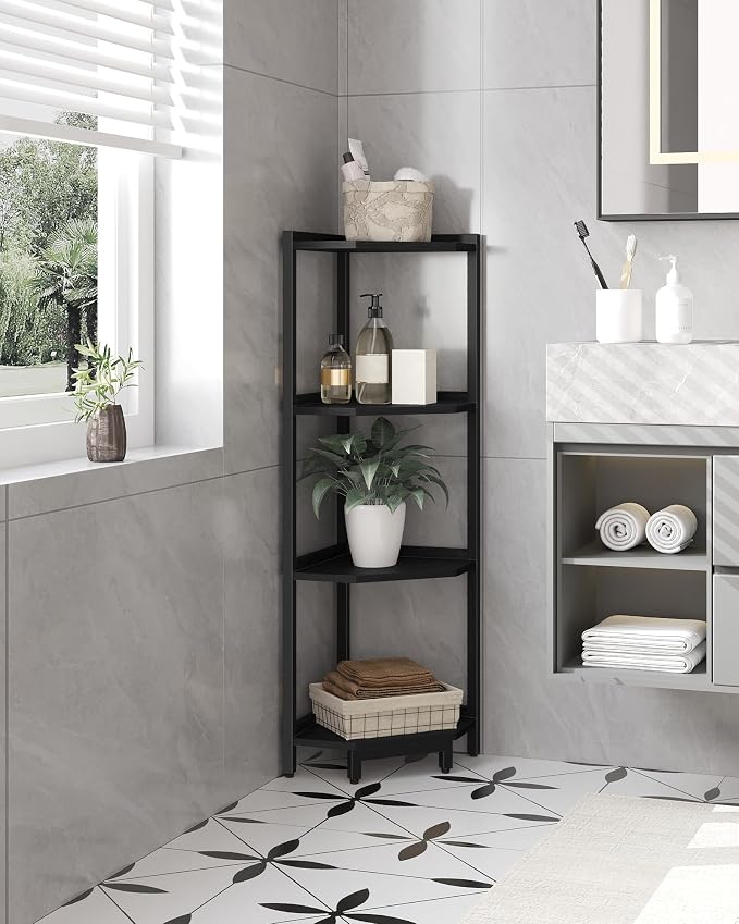 Hzuaneri Corner Shelf Stand, Corner Bookshelf, Storage Standing Shelf Unit - Image 5