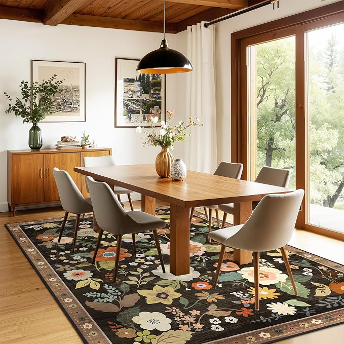 RELEANY Floral Nursery 6x9 Area Rugs Washable Print Boho Cute Carpet Non Slip - Image 8