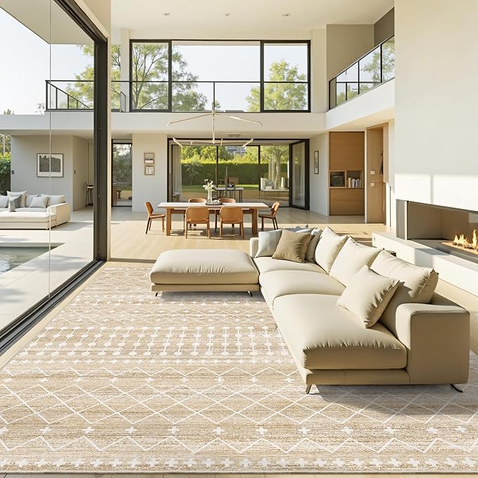 Miukiki 9x12 Area Rug for Living Room Moroccan Washable Rugs Non Slip Indoor - Image 7