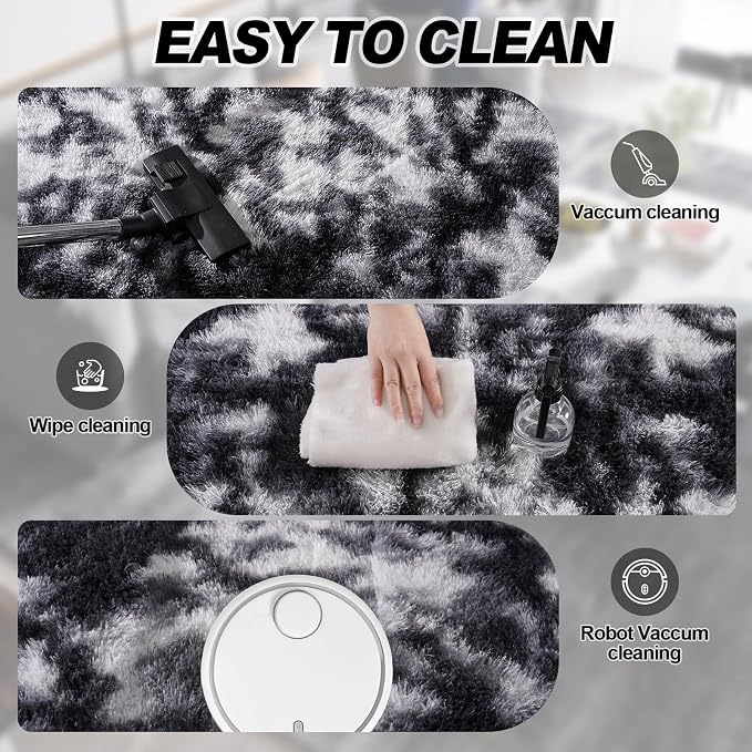 Plush Rug for Living Room Shaggy Area Rug High Pile Fuzzy Rug Non-Slip Indoor - Image 7