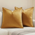 MIULEE Dark Gold Velvet Throw Pillow Covers 24x24 Soft Decorative Solid Square by MIULEE