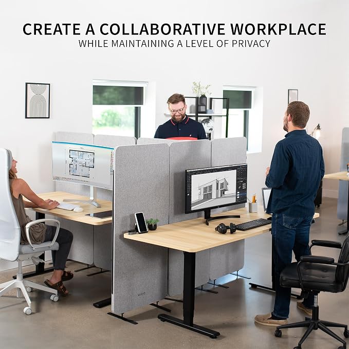 VIVO Freestanding 72 x 56 inch Privacy Panel, Cubicle Divider, Acoustic Wall - Image 5