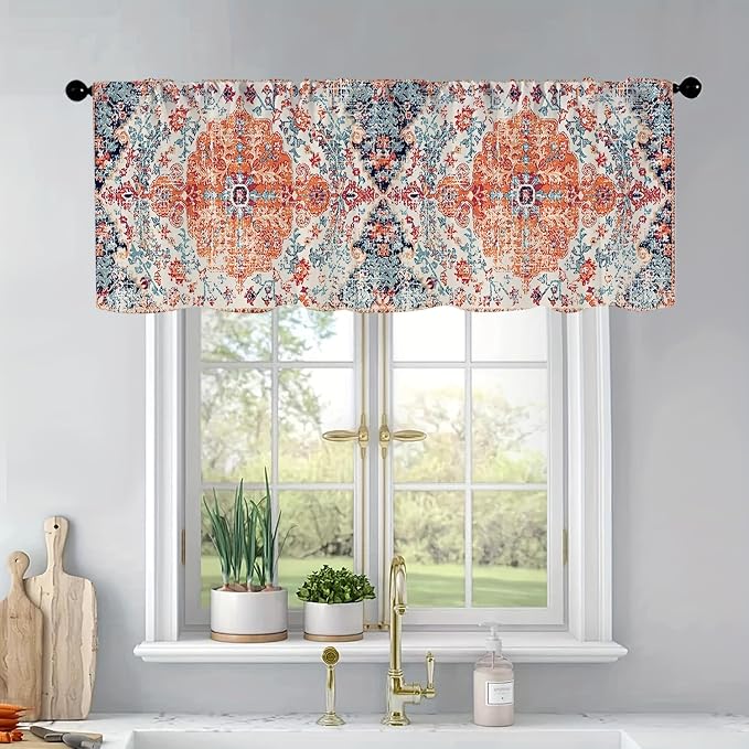Boho Kitchen Curtains Colorful Bohemian Style Design by BrilliStar