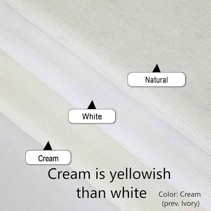 Chyhomenyc Cream Curtains 78 Inch Length 2 Panels Set, Faux Linen Textured - Image 2