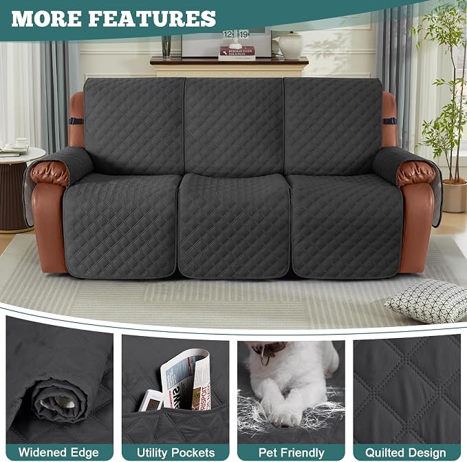 Ruaozz Waterproof Recliner Sofa Covers, 1-Piece Couch Covers - Image 5