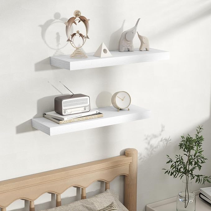 Fun Memories Rustic Floating Wall Shelves, Wall Mounted Wood Storage & Display - Image 5