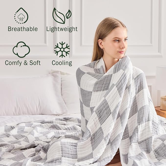 EMME Checkered Throw Blanket Cotton - Image 3