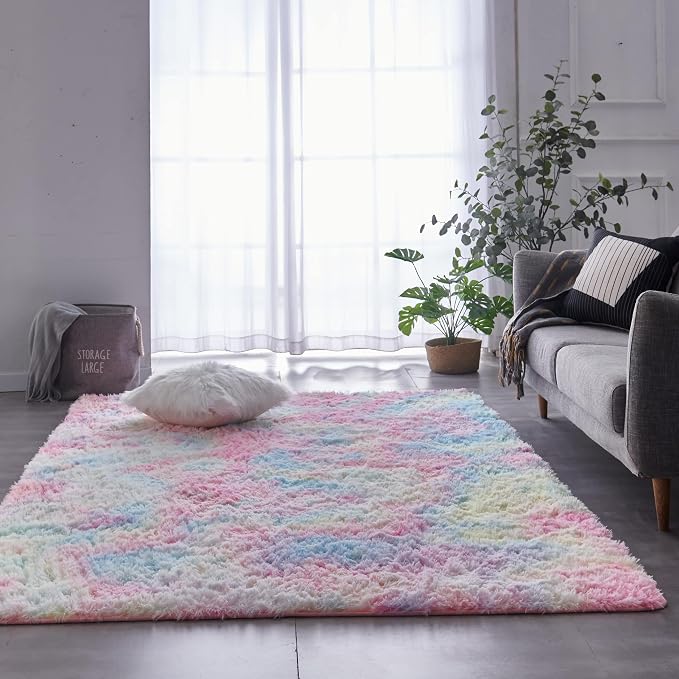 TABAYON Indoor Modern Soft 7x10 Shag Area Rugs, Non-Slip Plush Nursery Accent - Image 3