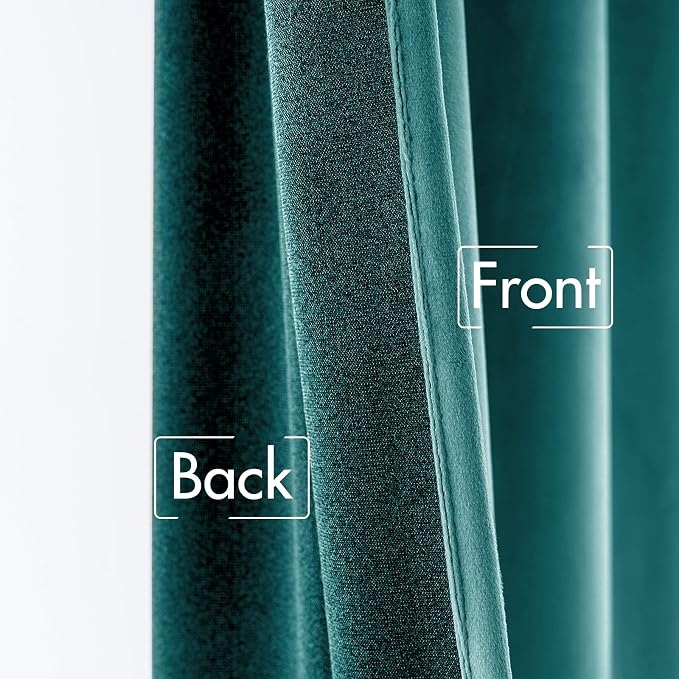 MIULEE Teal Velvet Curtains 84 inches 2 Panels - Image 6