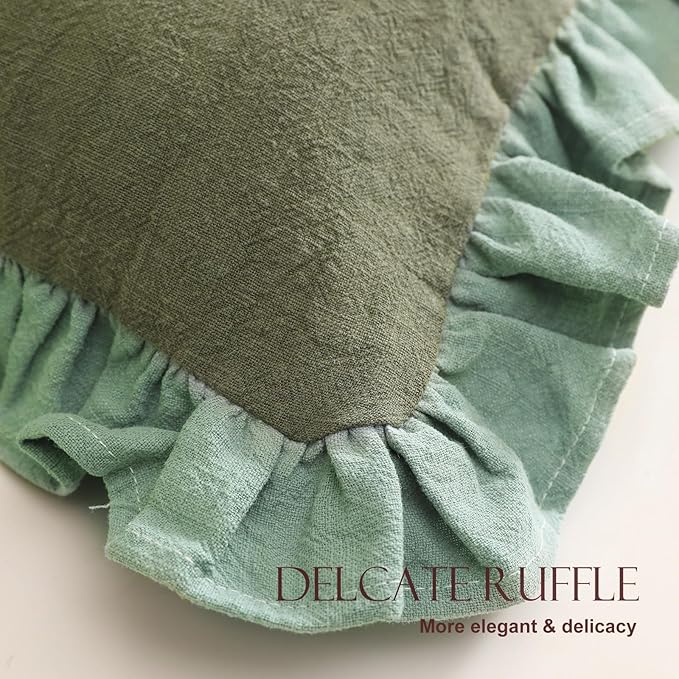 patdrea Green Shabby Chic Decorative Throw Pillow Covers 22x22 Set of 2 - Image 5
