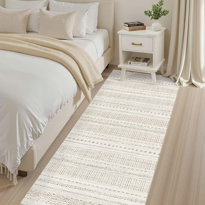 cotiled Hallway 2.6x10 Runner Rugs: Washable Boho Rugs - Image 3