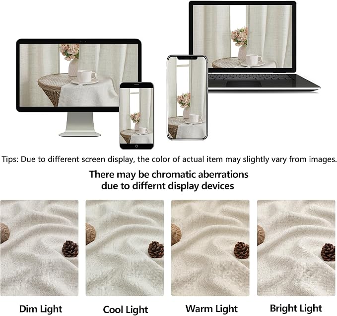 OWENIE Natural Valances for Windows 1 Pcs 22 Inch Length, Light Filtering - Image 9