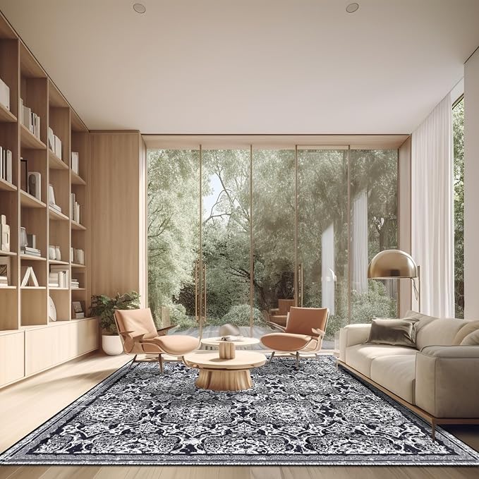 Vaukki Living Room Rug, Vintage Shaggy Soft Laundry Rug, Non Slip Kitchen Area - Image 6