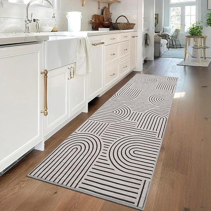 Modern Rug 2.5x8 Runners for Hallways, Abstract Kitchen Runner Rugs Non Slip by ROYHOME