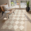 Beeiva Checkered Print 3x5 Washable Area Rug by Beeiva