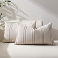 Hckot Fall Throw Pillow Covers 12x20 Set of 2 Striped Pillow Covers Textured by Hckot