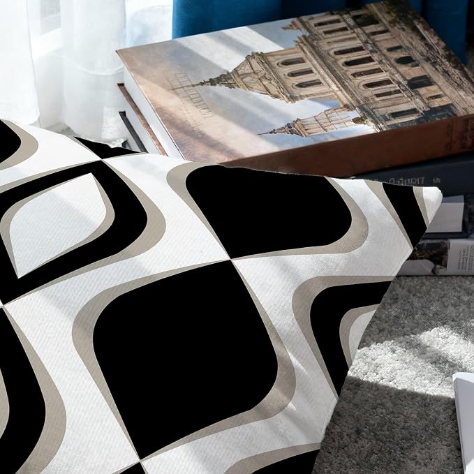 Hexagram Black Geometric Pillow Covers 18x18 Set of 4, Decorative Outdoor - Image 4