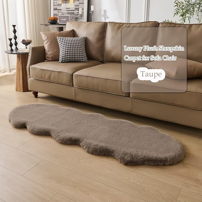 1700GSM Fuzzy Faux Sheepskin Fur Area Rug, Extra Soft Faux Fur Mat, Fluffy - Image 4