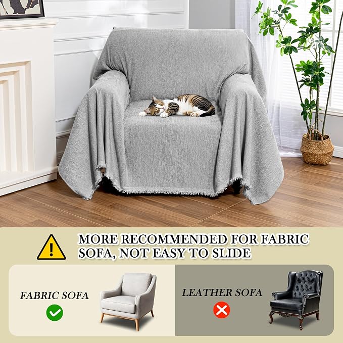 MEETSKY Grey Chair Covers Sofa Cover Washable - Image 6