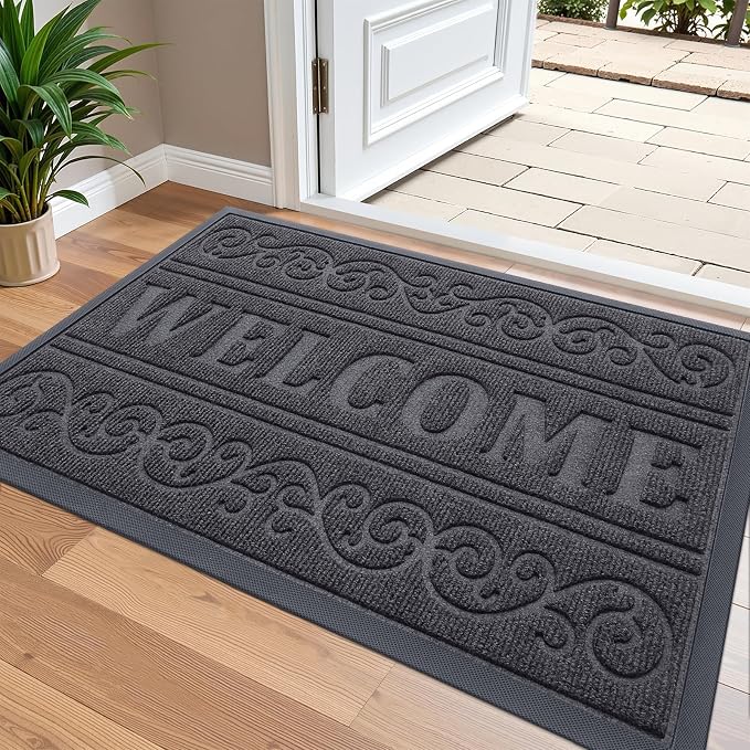 OLANLY Welcome Door Mat Indoor Outdoor Entrance, Heavy Duty Sturdy Front Door by OLANLY