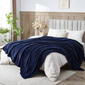 NEWCOSPLAY Super Soft Queen Blanket Dark Navy Premium Silky Flannel Fleece by NEWCOSPLAY