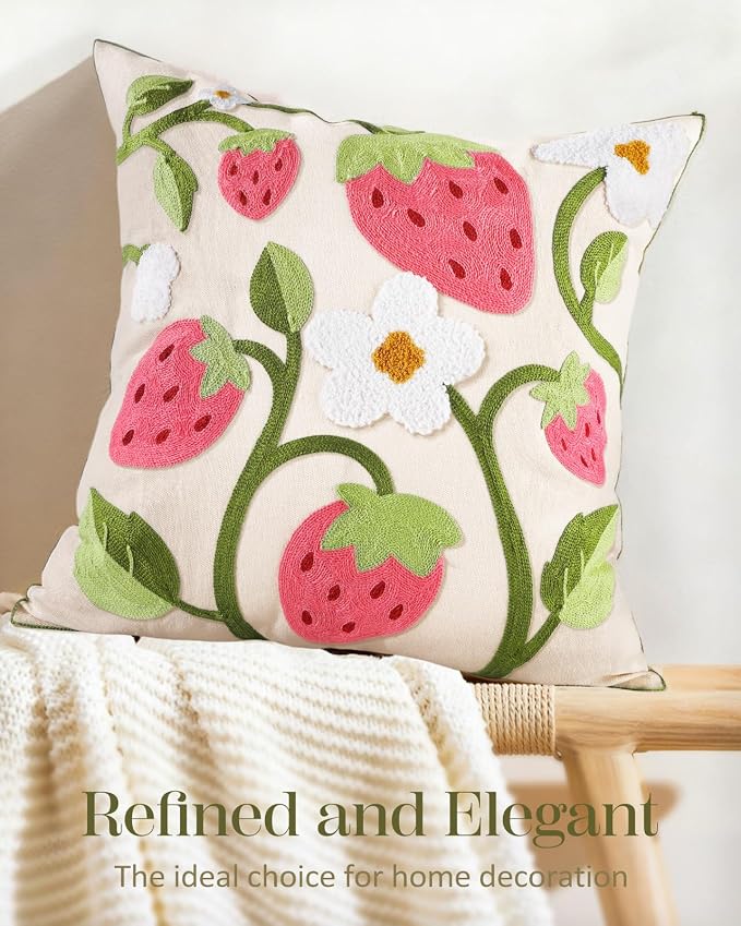 Embroidered Throw Pillow Cover 18x18 Inch - Image 5