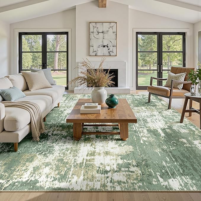 Washable Area Rugs 6'x9' Non-Slip Modern Abstract Soft - Image 9