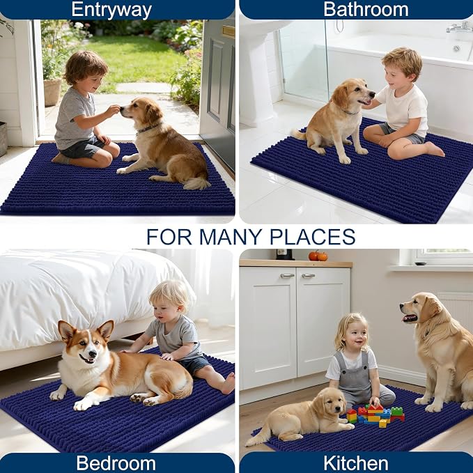 OLANLY Dog Door Mat for Muddy Paws 44x32, Ultra Absorbent Chenille Mud Doormat - Image 8