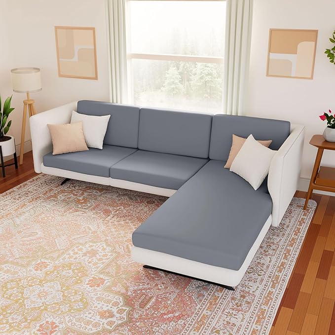 hyha Waterproof Couch Cushion Covers, Stretch Sofa Couch Seat Slipcover - Image 2