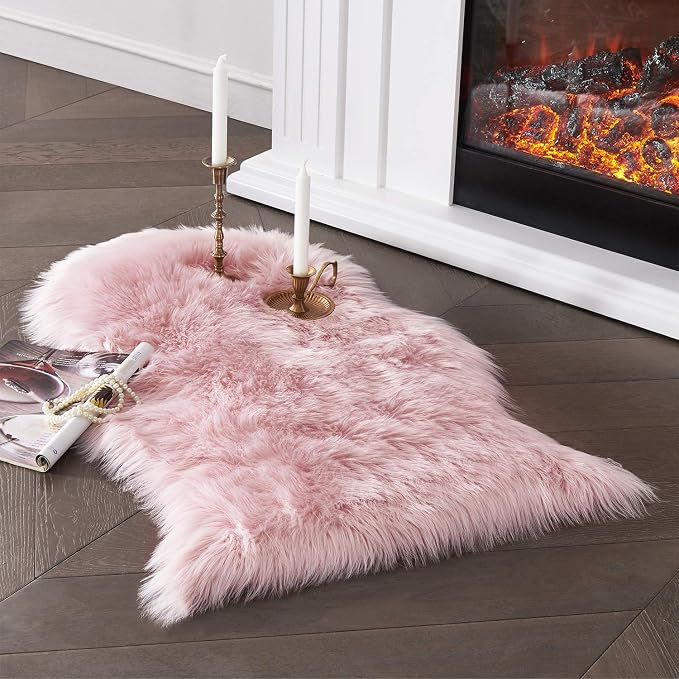 SERISSA Faux Sheepskin Fur Chair Couch Cover Small Fuzzy Area Rug by SERISSAHomeDecorCollection