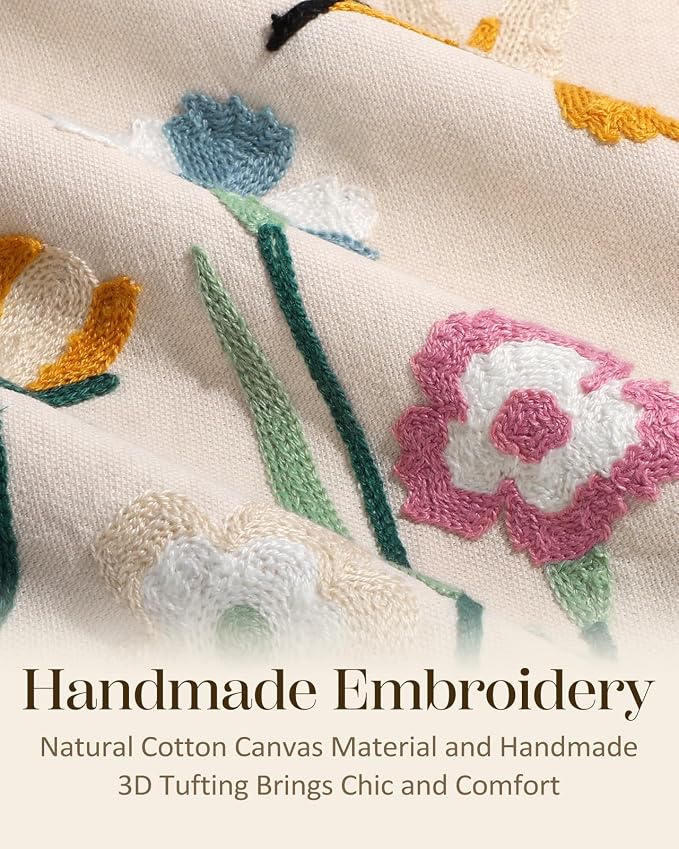 Embroidered Throw Pillow Cover 18x18 Inch - Image 2