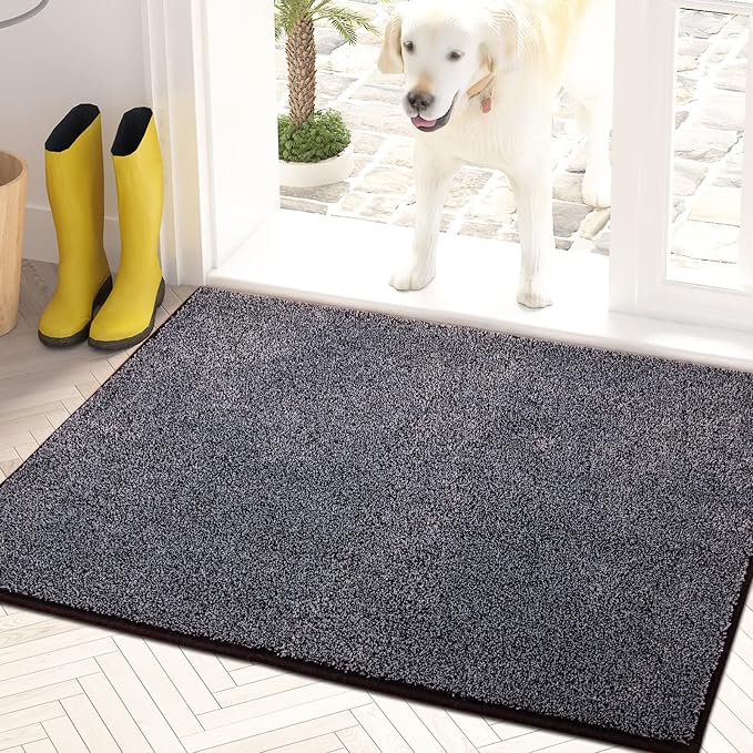 PURRUGS Dirt Trapping Door Mat 20" x 31.5", Non-Slip Machine Washable Entryway by PURRUGS