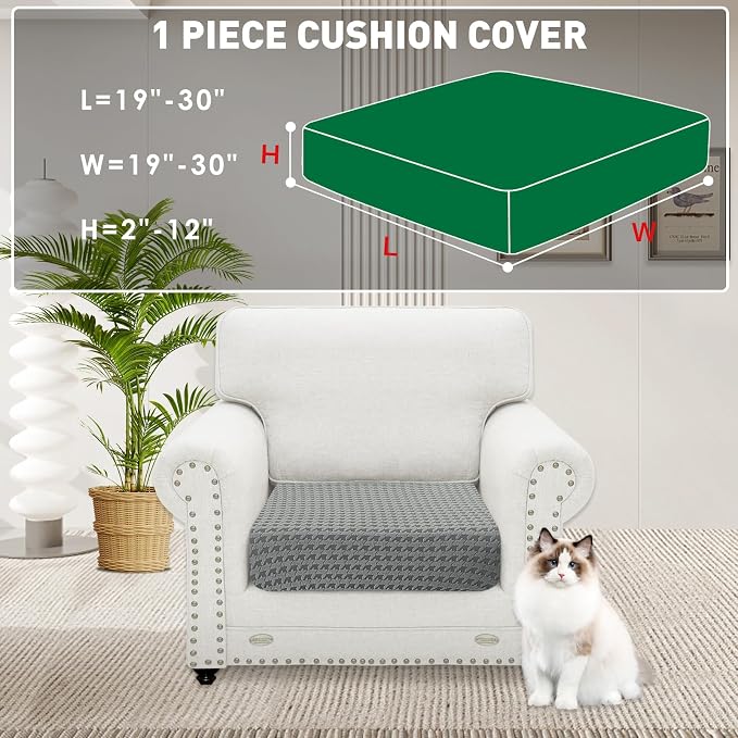 MAXIJIN Couch Cushion Covers for Sectional Sofa, Stretch Sofa Cushion Cover - Image 2