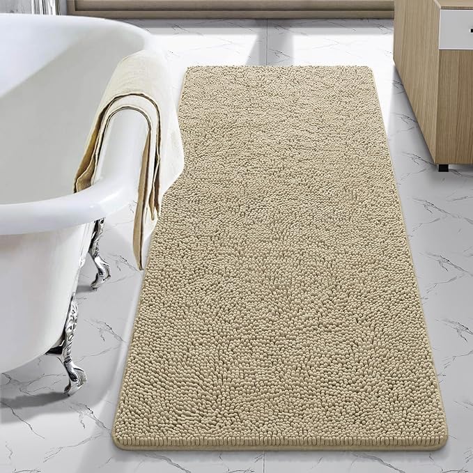 LOCHAS Luxury Bathroom Rug Shaggy Bath Mat 24 x 54 Inch, Washable Non Slip Bath by LOCHAS