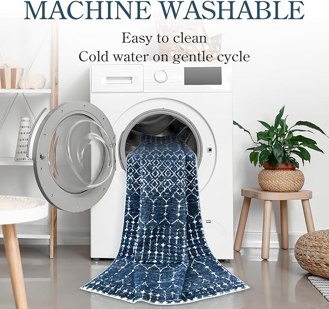 Lahome Moroccan Washable Kitchen Runner 2x8 Carpet Runners - Image 3