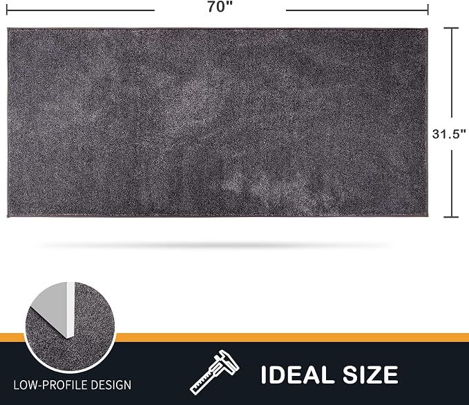 PURRUGS Dirt Trapping Door Mat 31.5" x 70", Non-Slip Machine Washable Entryway - Image 2