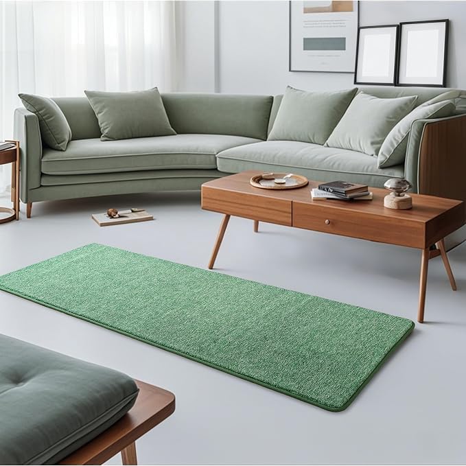 Keeko Soft Hallway Runner Rug, 2x6 Green Entryway Runner Rugs - Image 4