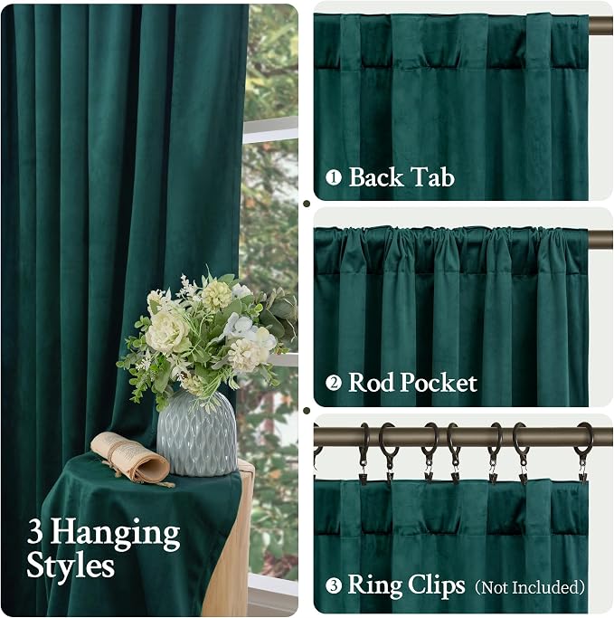 LAMIT Velvet Curtains 96 Inch Length - Image 3