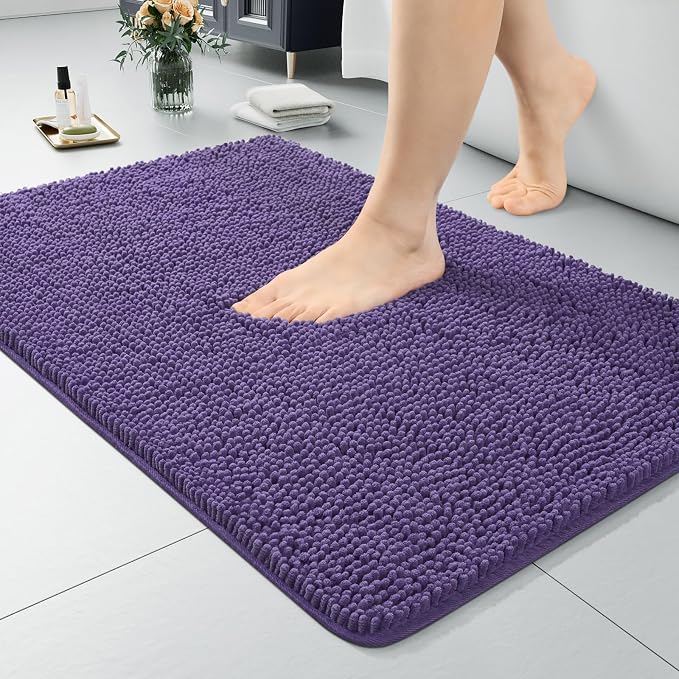 LOCHAS Luxury Bathroom Rug Shaggy Bath Mat 24 x 36 Inch, Washable Non Slip Bath by LOCHAS