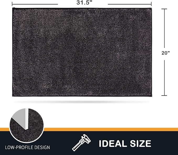PURRUGS Dirt Trapping Door Mat 20" x 31.5", Non-Slip Machine Washable Entryway - Image 2