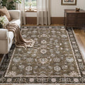 Tangsoo 3x5 Brown Washable Rug, Vintage Throw Entryway Rugs Non Slip, Soft Low by Tangsoo