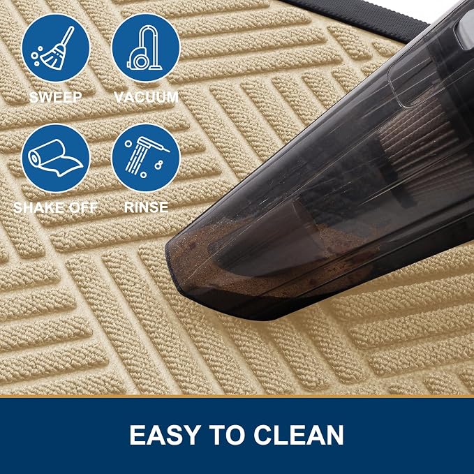 Smiry Front Door Mat Outside Entrance, Heavy Duty Outdoor Indoor Natural Rubber - Image 6