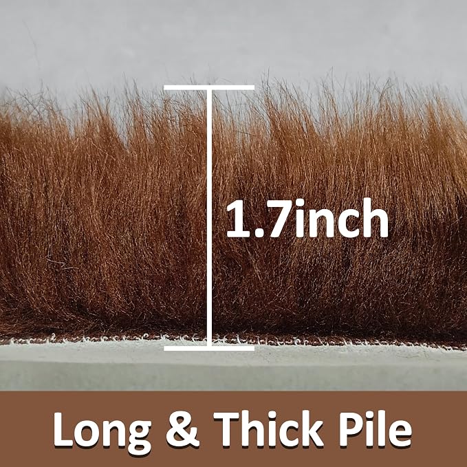 2ft Small Round Brown Rug, Thick Furry Fluffy Carpet - Image 2